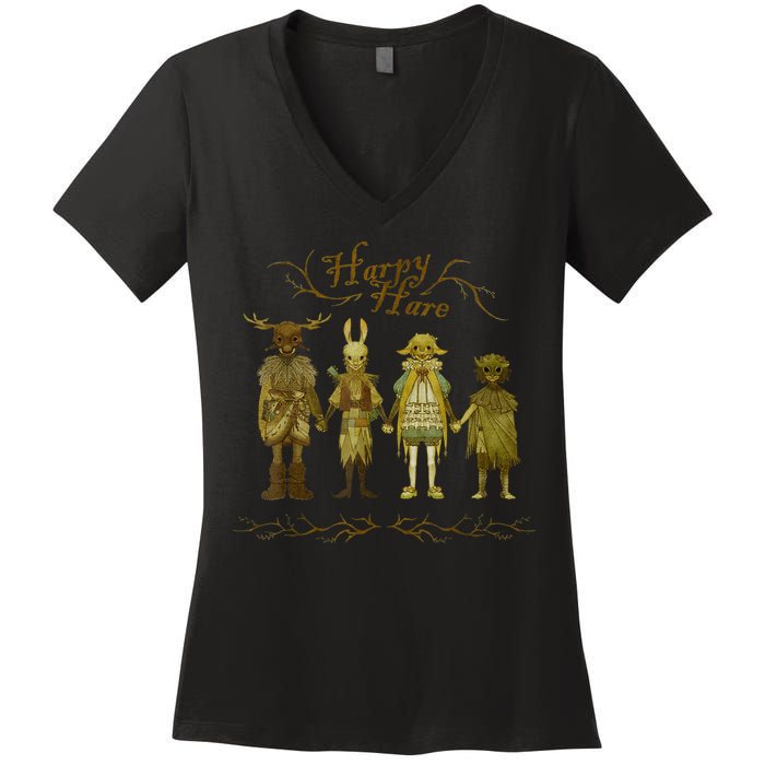 Harpy Hare Tell Me So I Say V2 Women's V-Neck T-Shirt