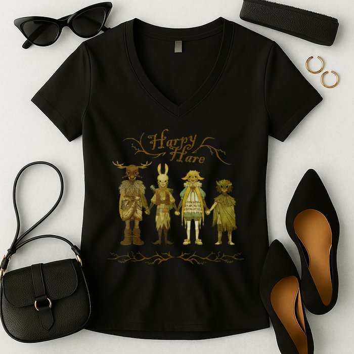 Harpy Hare Tell Me So I Say V2 Women's V-Neck T-Shirt