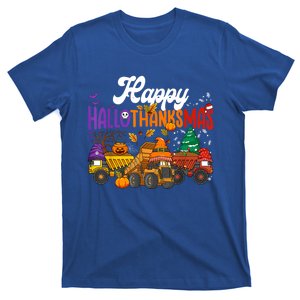 Hallothanksmas Halloween Thanksgiving Christmas Dump Truck Cute Gift T-Shirt