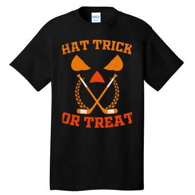 Hockey Hat Trick Or Treat Halloween Funny Tall T-Shirt