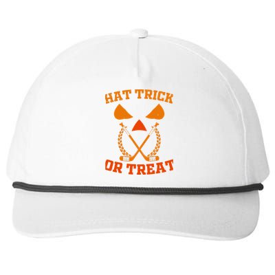 Hockey Hat Trick Or Treat Halloween Funny Snapback Five-Panel Rope Hat