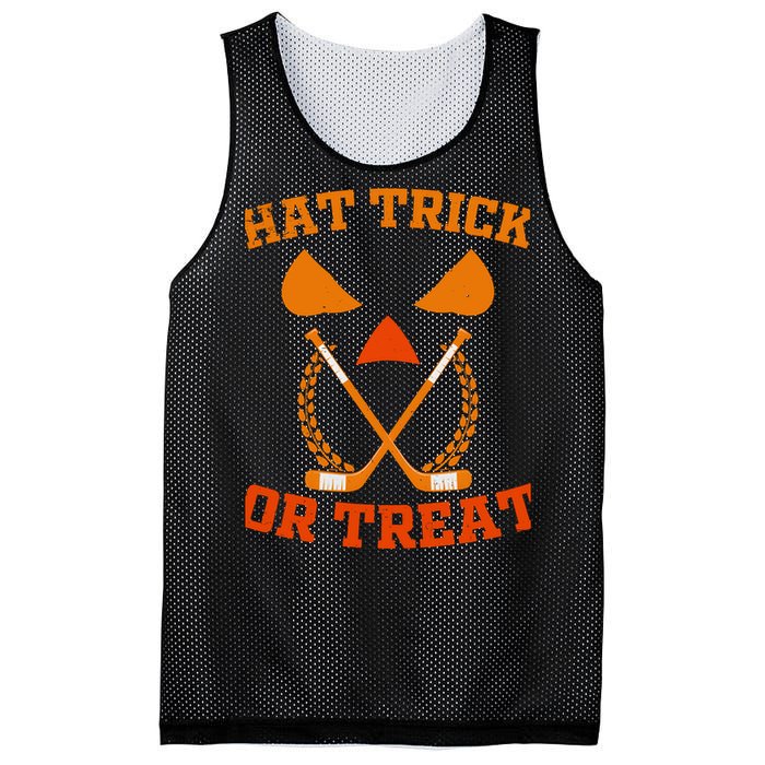 Hockey Hat Trick Or Treat Halloween Funny Mesh Reversible Basketball Jersey Tank