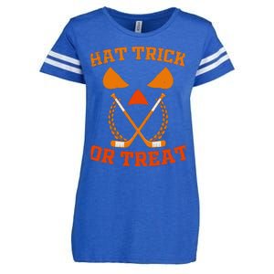 Hockey Hat Trick Or Treat Halloween Funny Enza Ladies Jersey Football T-Shirt