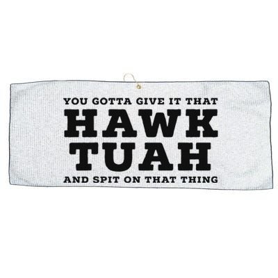 Hilarious Hawk Tuah Girl Meme Design Large Microfiber Waffle Golf Towel