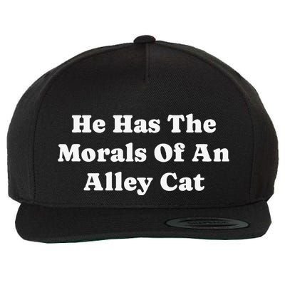 He Has The Morals Of An Alley Cat Wool Snapback Cap