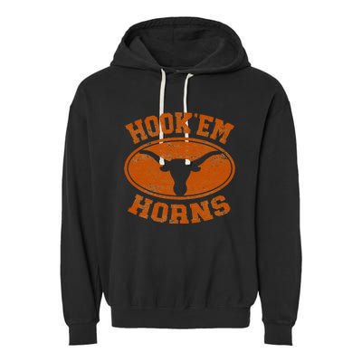 Hook’Em Horns Texas State Proud Texans Orange Garment-Dyed Fleece Hoodie