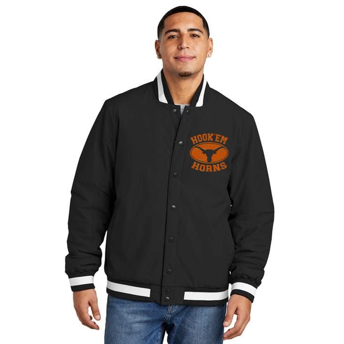 Hook’Em Horns Texas State Proud Texans Orange Insulated Varsity Jacket