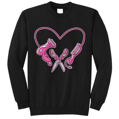 Hairdresser Heart Tools Tall Sweatshirt