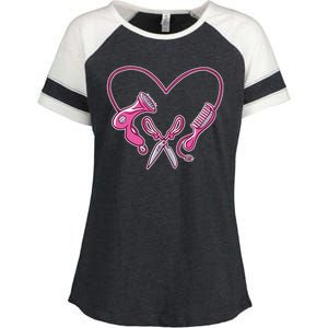 Hairdresser Heart Tools Enza Ladies Jersey Colorblock Tee