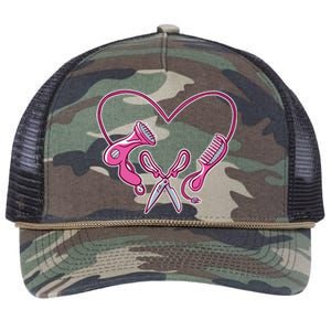 Hairdresser Heart Tools Retro Rope Trucker Hat Cap