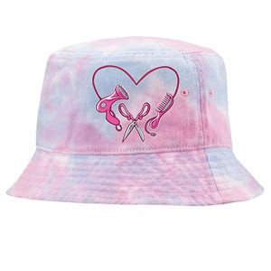 Hairdresser Heart Tools Tie-Dyed Bucket Hat