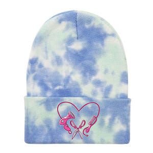 Hairdresser Heart Tools Tie Dye 12in Knit Beanie