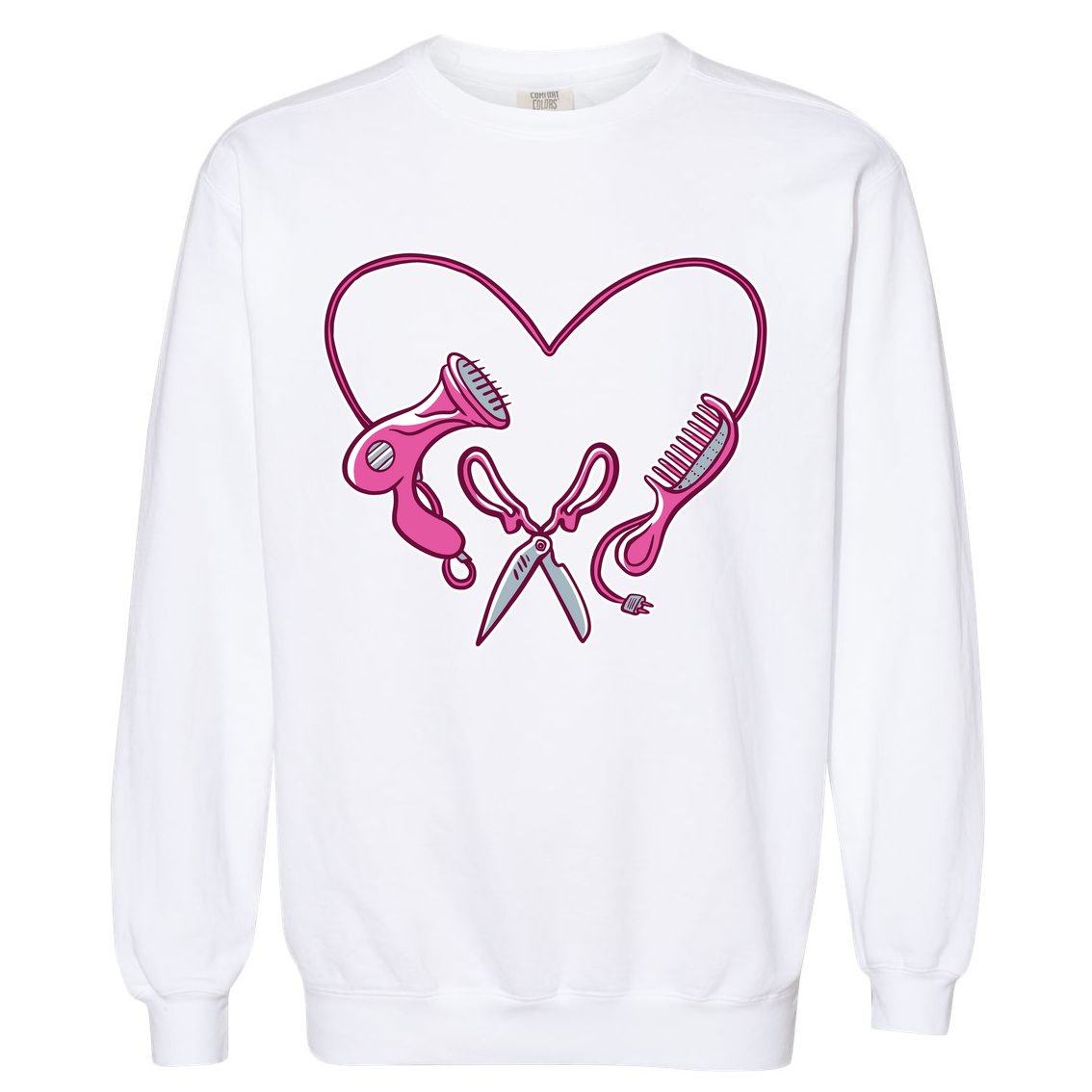 Hairdresser Heart Tools Garment-Dyed Sweatshirt