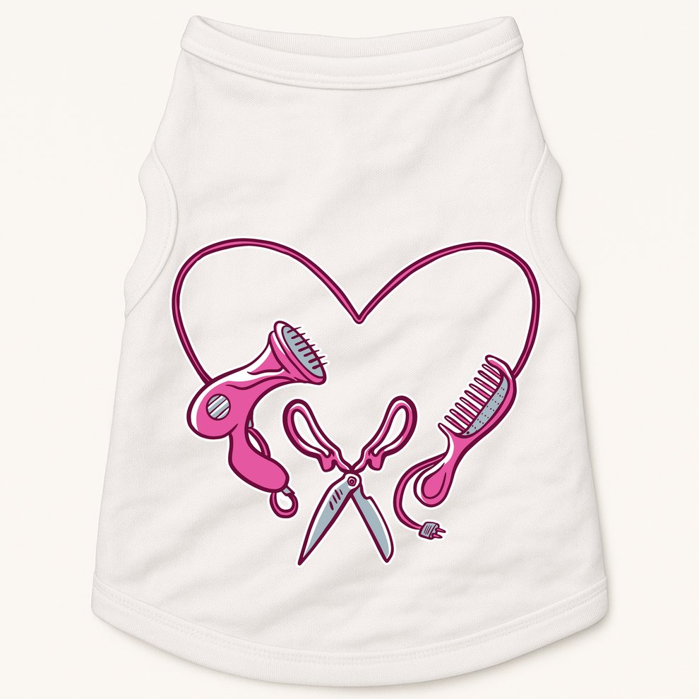 Hairdresser Heart Tools Doggie Tank