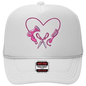 Hairdresser Heart Tools High Crown Mesh Back Trucker Hat