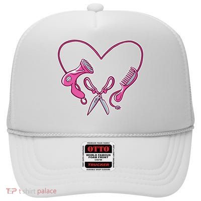 Hairdresser Heart Tools High Crown Mesh Back Trucker Hat