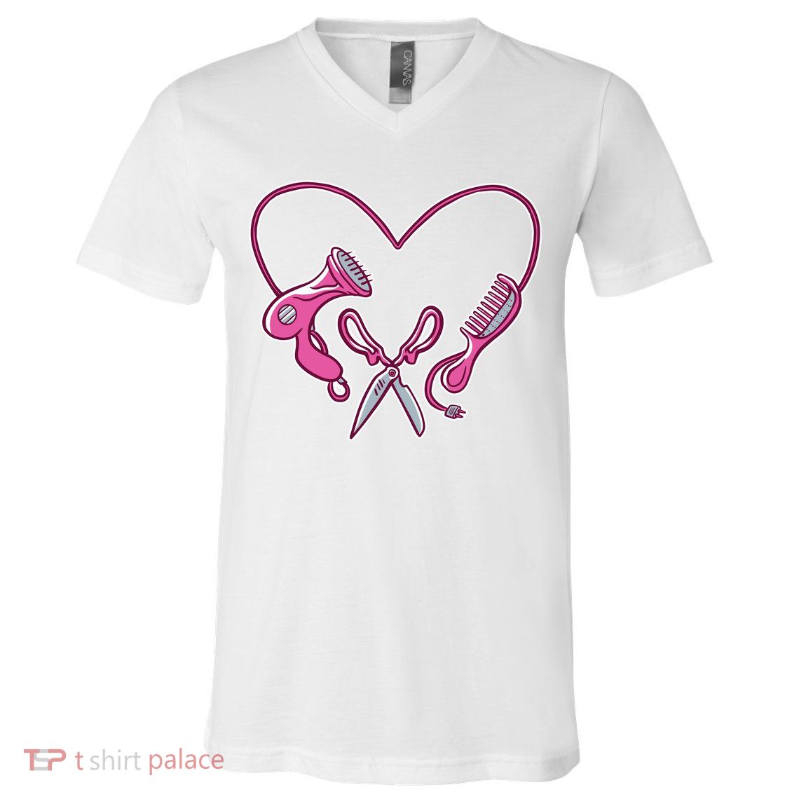 Hairdresser Heart Tools V-Neck T-Shirt