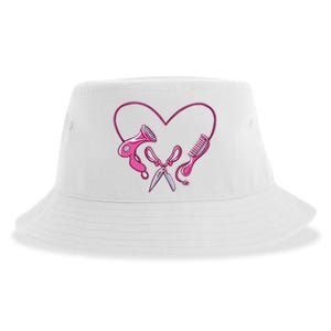 Hairdresser Heart Tools Sustainable Bucket Hat