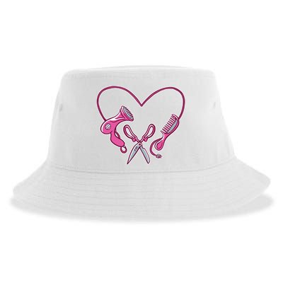 Hairdresser Heart Tools Sustainable Bucket Hat