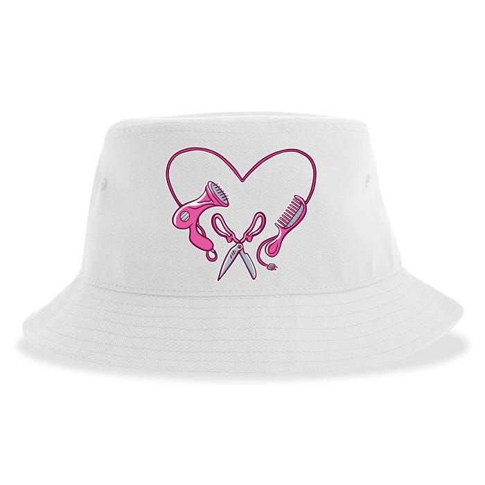 Hairdresser Heart Tools Sustainable Bucket Hat