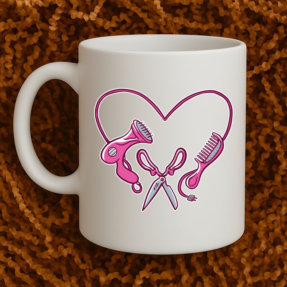 Hairdresser Heart Tools Mug