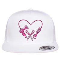 Hairdresser Heart Tools Flatbill Hat