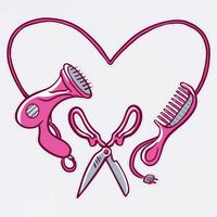 Hairdresser Heart Tools Flatbill Hat