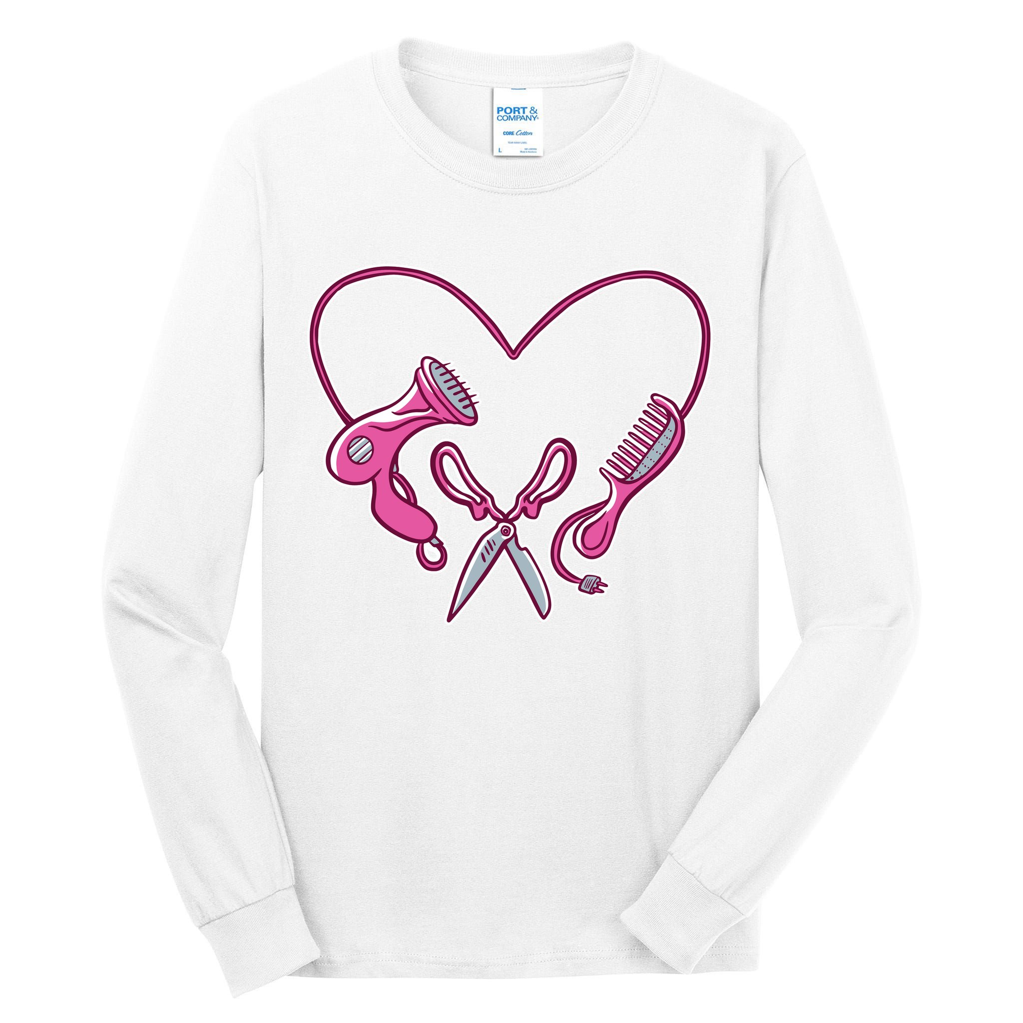Hairdresser Heart Tools Tall Long Sleeve T-Shirt