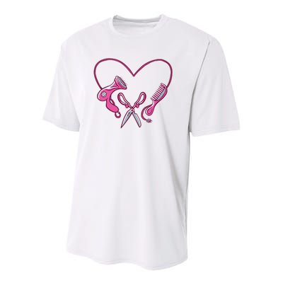 Hairdresser Heart Tools Youth Performance Sprint T-Shirt