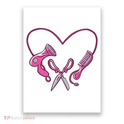 Hairdresser Heart Tools Poster