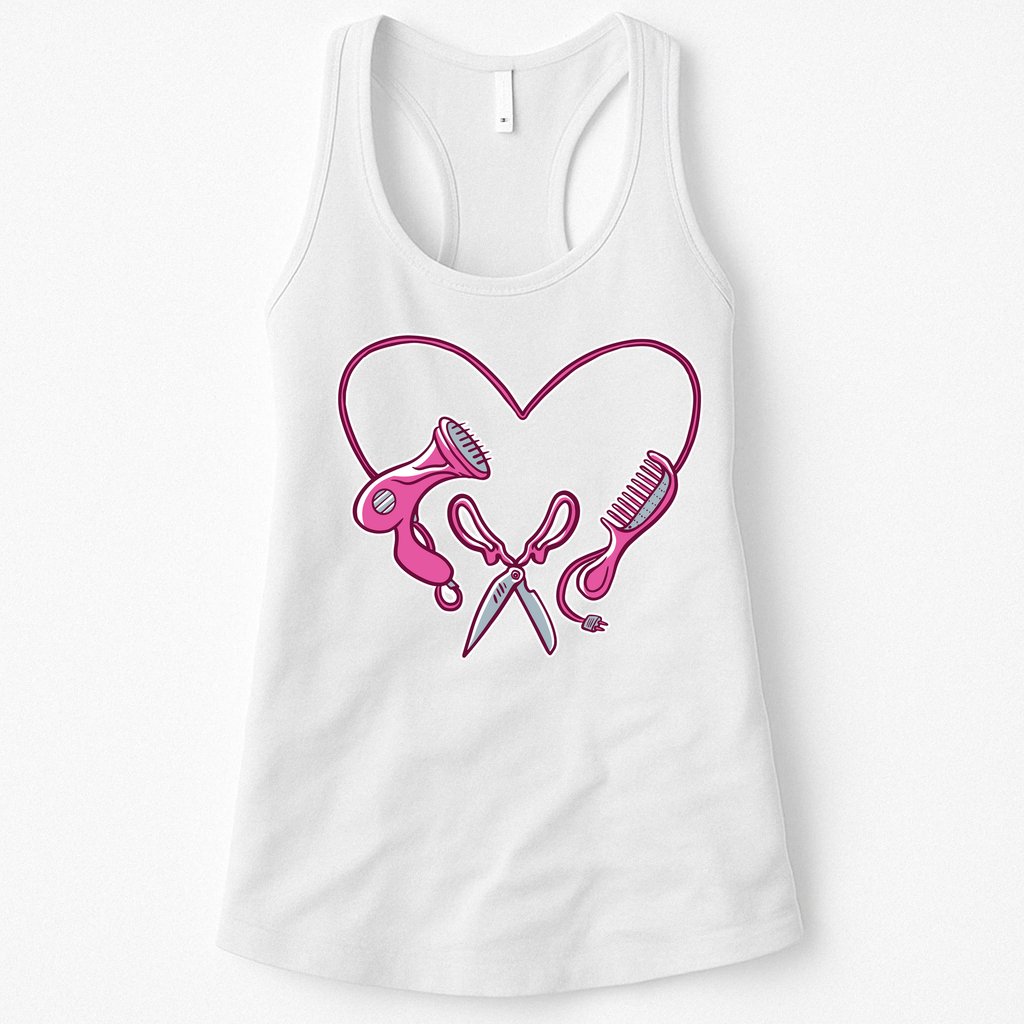 Hairdresser Heart Tools Womens Tank Top