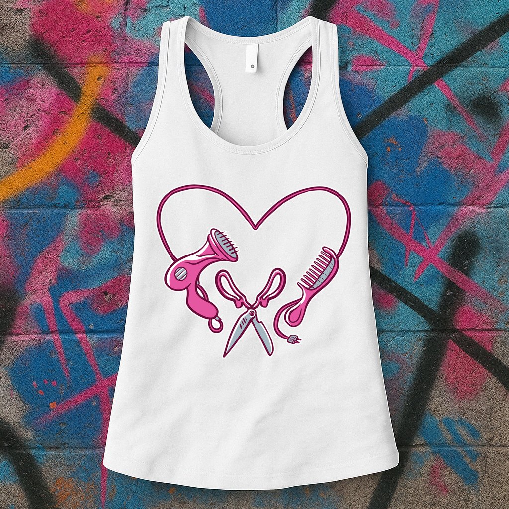 Hairdresser Heart Tools Womens Tank Top