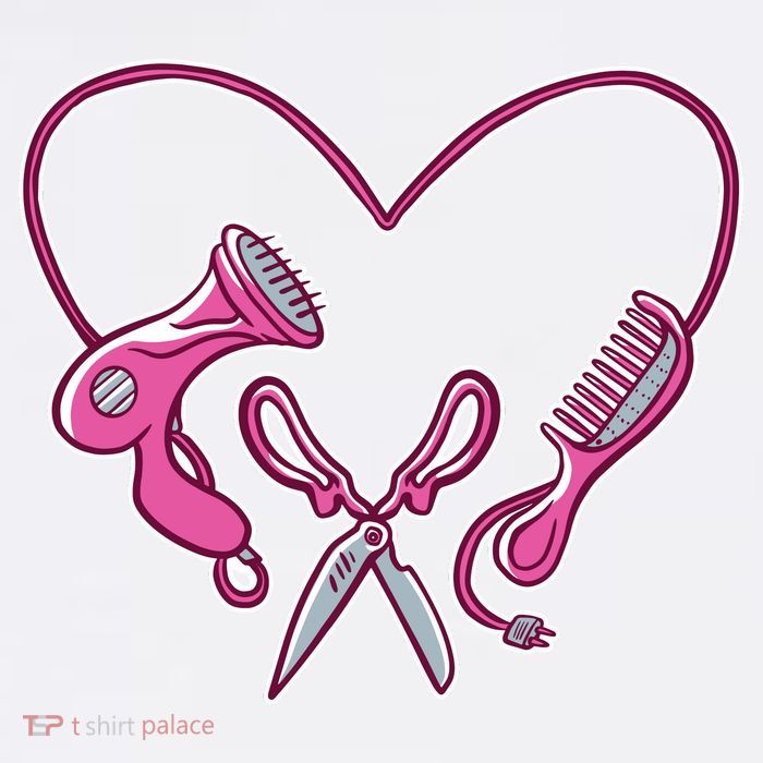Hairdresser Heart Tools Womens T-Shirt