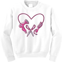 Hairdresser Heart Tools Kids Sweatshirt