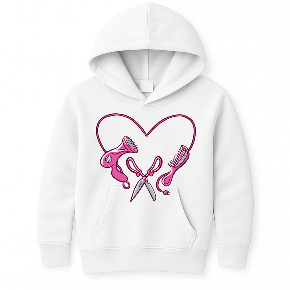 Hairdresser Heart Tools Kids Hoodie