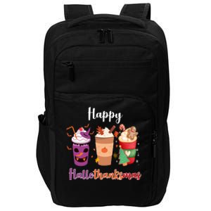 Happy Halloween Thanksgiving Christmas Coffee Lover Impact Tech Backpack