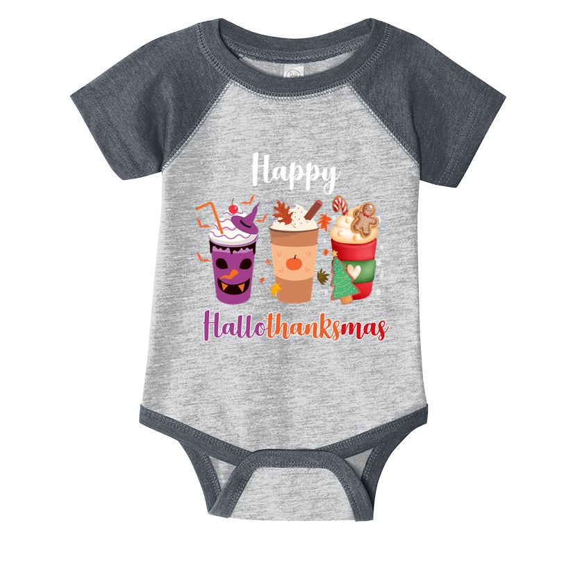 Happy Halloween Thanksgiving Christmas Coffee Lover Infant Baby Jersey Bodysuit