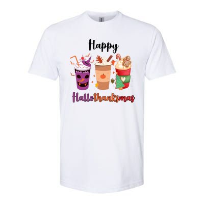 Happy Halloween Thanksgiving Christmas Coffee Lover Softstyle CVC T-Shirt