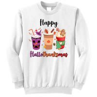 Happy Halloween Thanksgiving Christmas Coffee Lover Sweatshirt