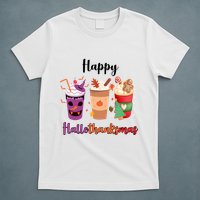Happy Halloween Thanksgiving Christmas Coffee Lover T-Shirt