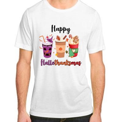 Happy Halloween Thanksgiving Christmas Coffee Lover Adult ChromaSoft Performance T-Shirt