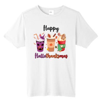 Happy Halloween Thanksgiving Christmas Coffee Lover Tall Fusion ChromaSoft Performance T-Shirt