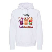 Happy Halloween Thanksgiving Christmas Coffee Lover Premium Hoodie