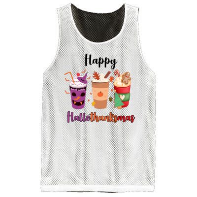 Happy Halloween Thanksgiving Christmas Coffee Lover Mesh Reversible Basketball Jersey Tank