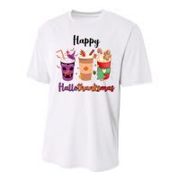 Happy Halloween Thanksgiving Christmas Coffee Lover Performance Sprint T-Shirt