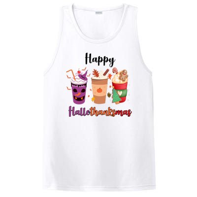 Happy Halloween Thanksgiving Christmas Coffee Lover PosiCharge Competitor Tank