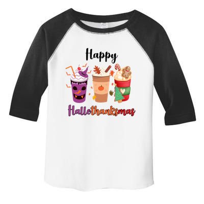 Happy Halloween Thanksgiving Christmas Coffee Lover Toddler Fine Jersey T-Shirt