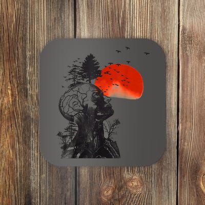 Hangover Human Tree Surreal Artistic Sunset Coaster