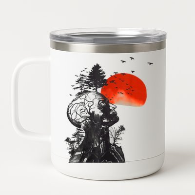 Hangover Human Tree Surreal Artistic Sunset 12 oz Stainless Steel Tumbler Cup