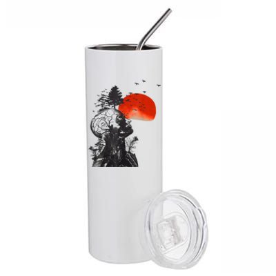 Hangover Human Tree Surreal Artistic Sunset Stainless Steel Tumbler